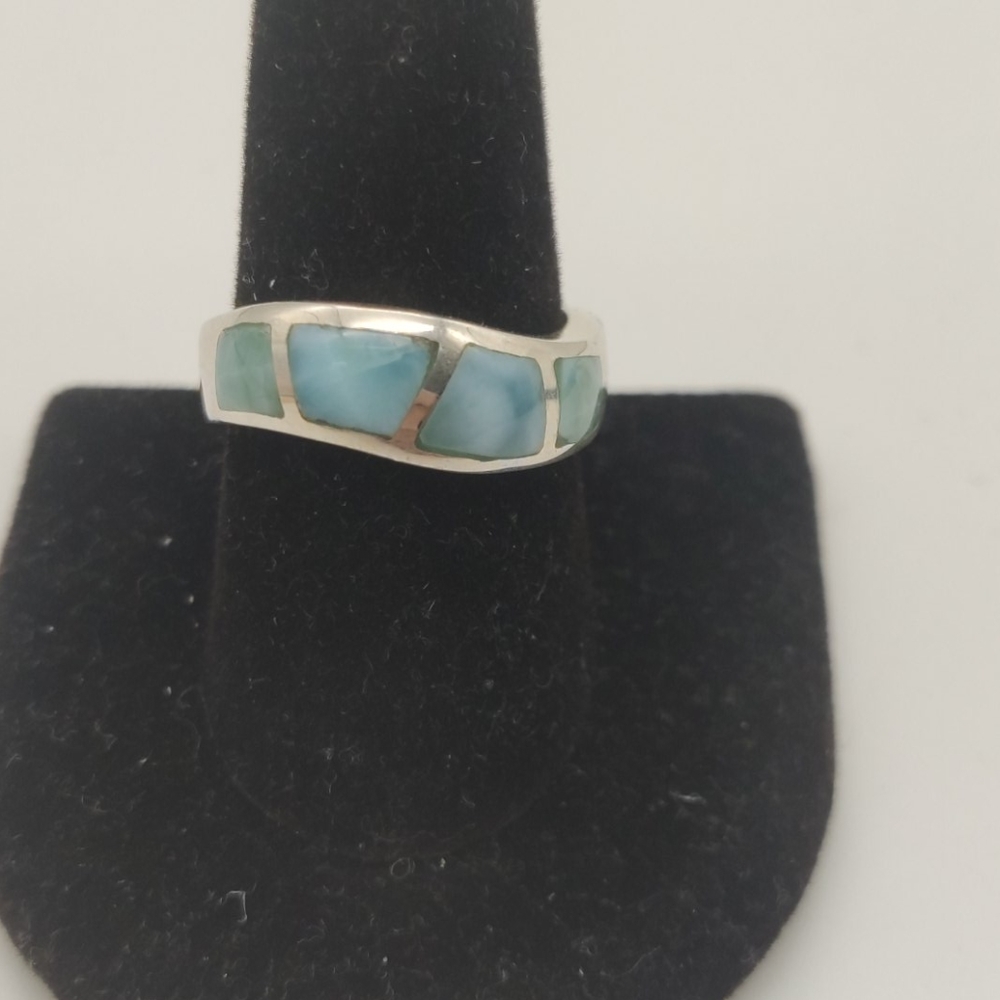 Larimar Silver Ring - image 1